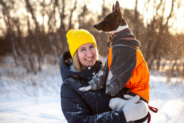 istock Woman walks with dog 1370902466