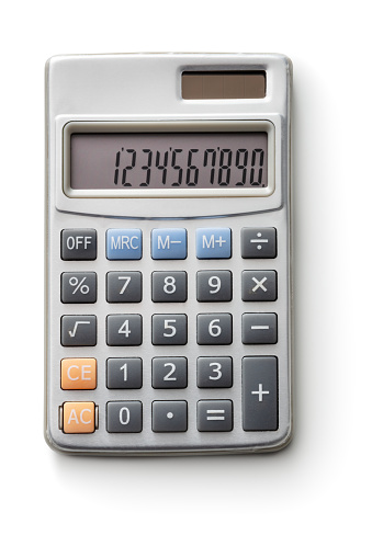 Office Supplies: Calculator Isolated on White Background