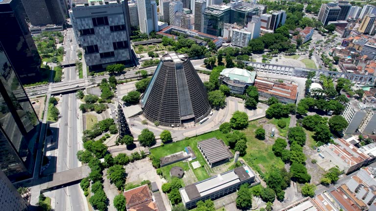 Panoramic view of downtown Rio de Janeiro Brazil at sunny day