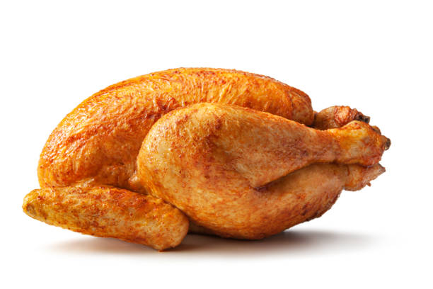 istock Poultry: Roast Chicken Isolated on White Background 1370906914