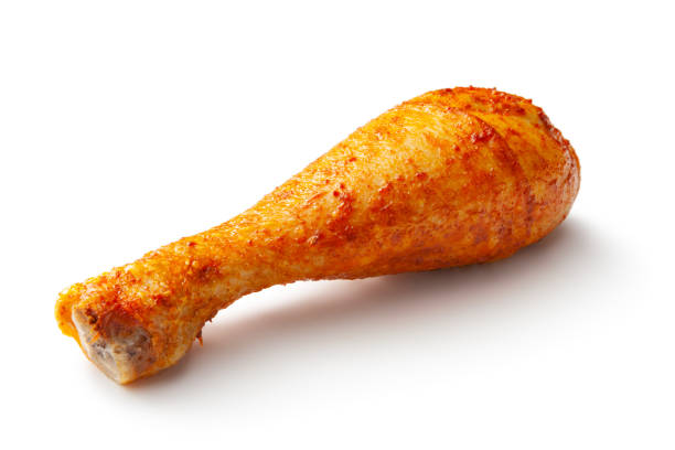 istock Poultry: Roast Chicken Drumstick Isolated on White Background 1370906935