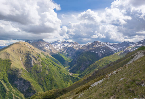 The landscape summit of Mount Sibilla, in Marche region province of Ascoli Piceno. Panoramic trekking landmark in the Monti Sibillini mountain natural park.