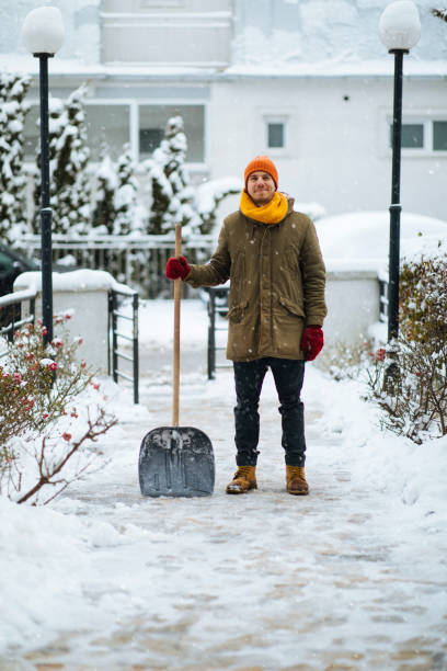 istock Successful cleaning snow in a yard 1370910670