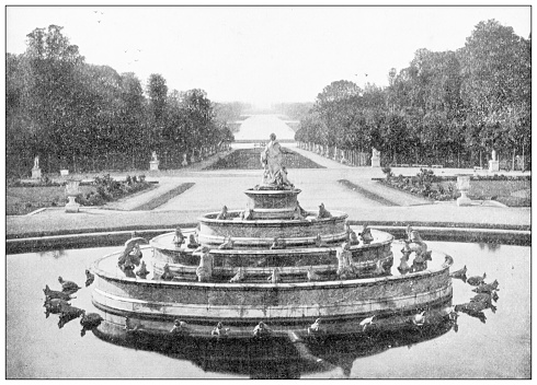 Antique travel photographs of Paris and France: Park of Versailles