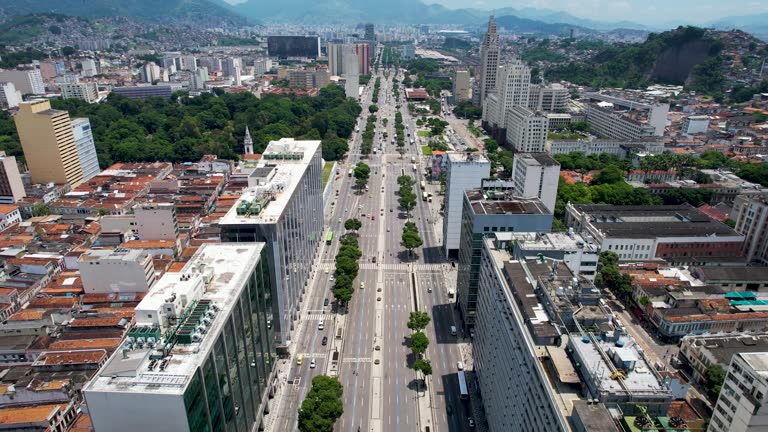 Panoramic view of downtown Rio de Janeiro Brazil at sunny day