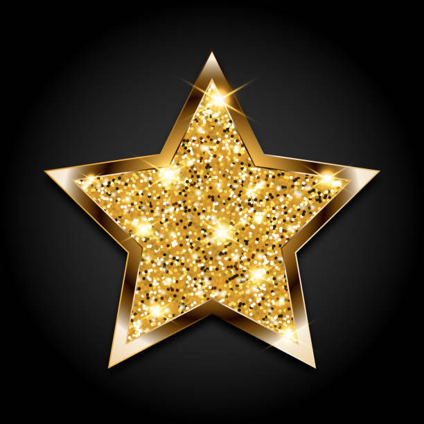 a shining gold star in a gold frame, a shiny icon, a luxury illustration