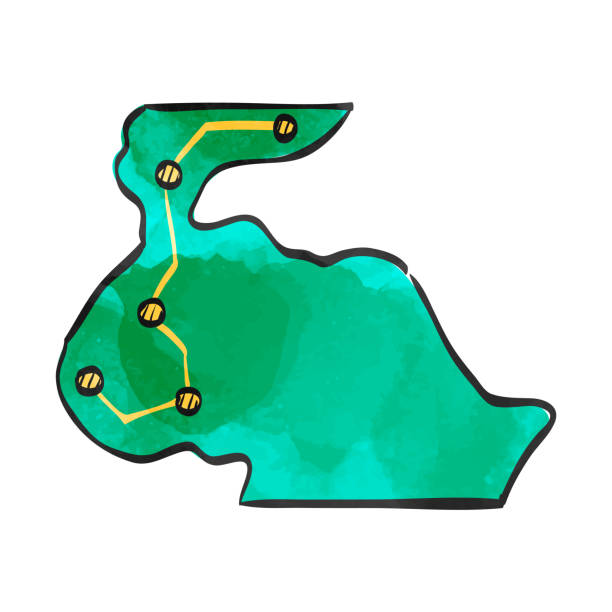 ilustrações, clipart, desenhos animados e ícones de ícone de estilo aquarela mapa de rota de rally - senegal flag dirty africa