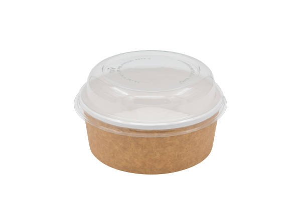 istock Paper bowl with plastic lid on white background 1370917433