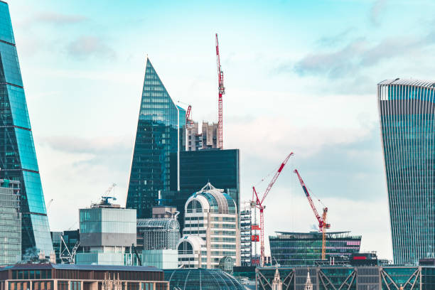 istock Skyscrapers and construction site in London 1370922109