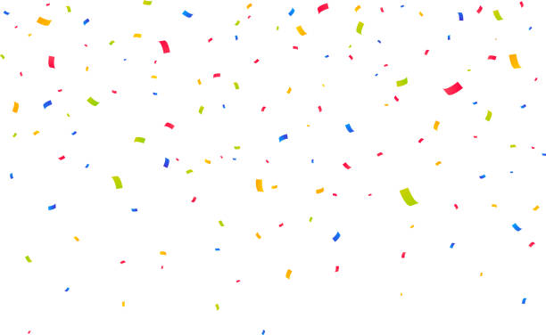 tło konfetti. imprezowe konfetti - streamer celebration anniversary backgrounds stock illustrations