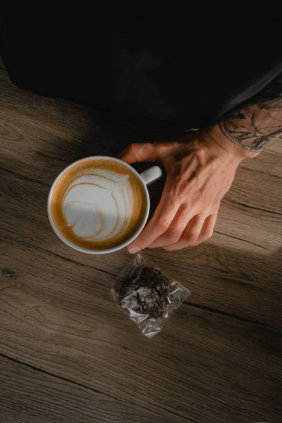 istock barista prepared cappuccino, top view 1370922783