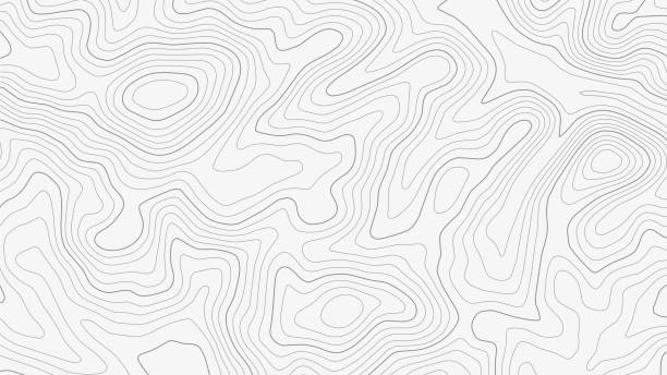 Stylized topographic elevation map Stylized topographic elevation map relief map stock illustrations