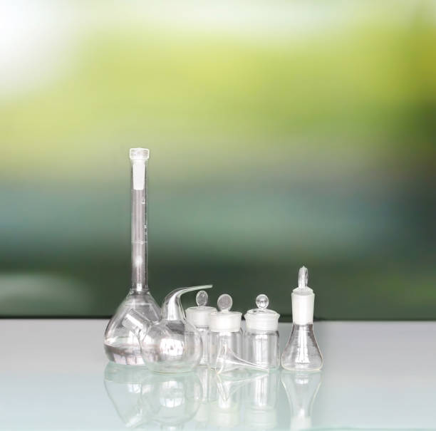 istock Glass Volumetric Flask ,Erlenmeyer flasks ,Laboratory Flasksare used for laboratory work,For mixing, pouring and storage of chemicals 1370922838