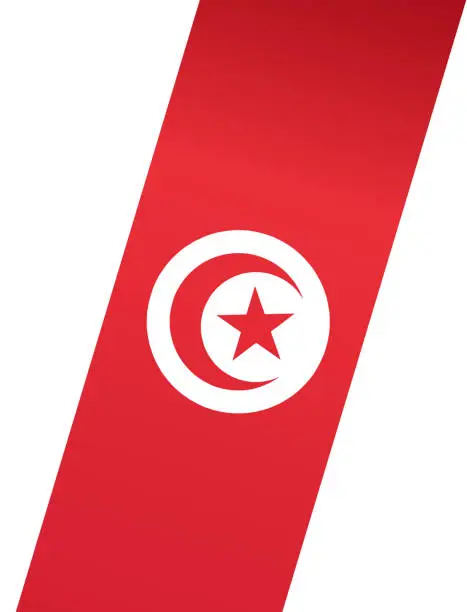 Vector illustration of Corner waving Tunisia flag  isolated  on jpg or transparent background,Symbol of Tunisia,template for banner,card,advertising ,promote,and business matching country poster, vector illustration