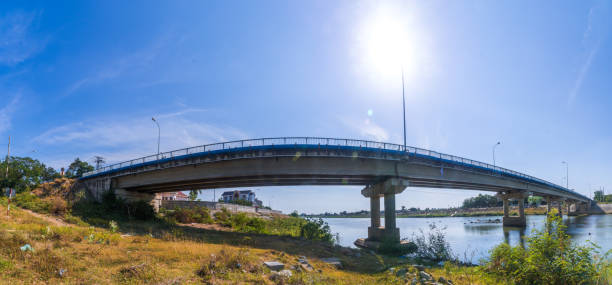 istock Peaceful natural scenery in Phan Rang, Vietnam with Cau Mong bridge and Cai river. 1370926599