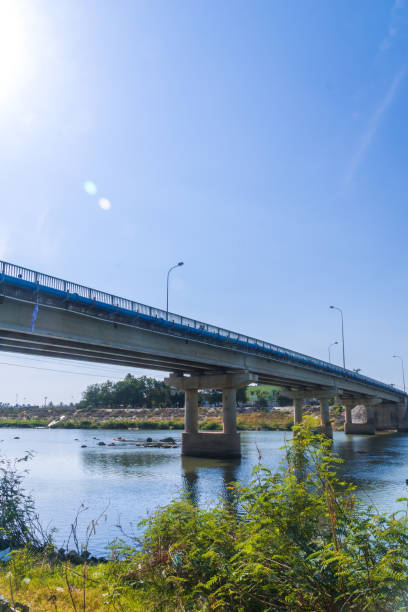 istock Peaceful natural scenery in Phan Rang, Vietnam with Cau Mong bridge and Cai river. 1370926607