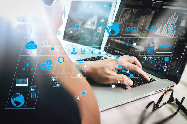 istock businessman hand working on laptop computer with digital layer business strategy and social media diagram on marble desk 1370928378