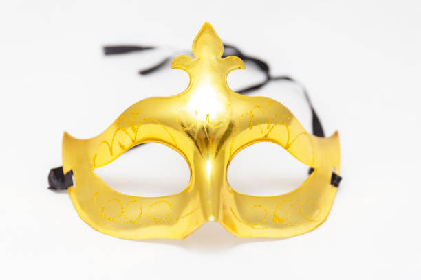 istock Golden Venetian mask on a white background. 1370930198