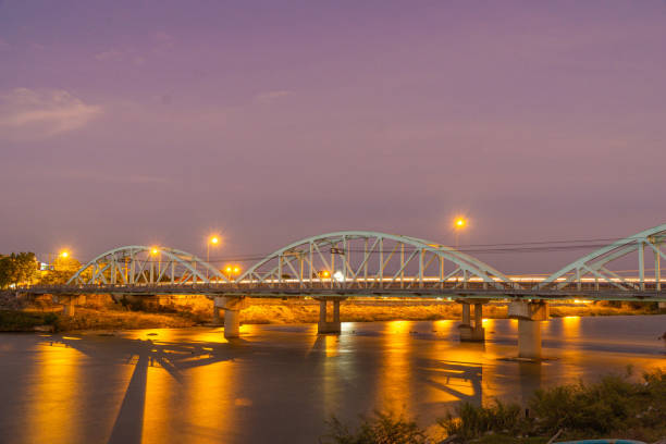 istock Peaceful natural scenery in Phan Rang, Vietnam with Cau Mong bridge and Cai river. 1370930764