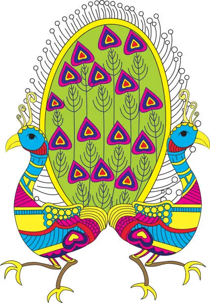 Vector illustration of Peacock,