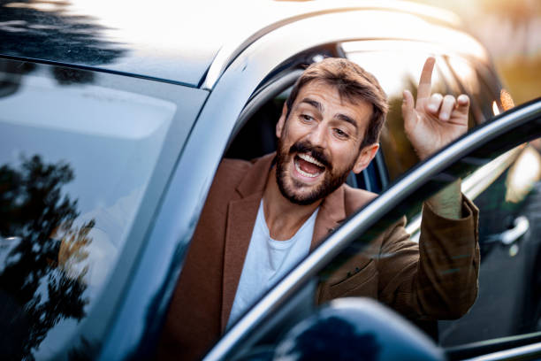 istock Young man test drive new car 1370945189