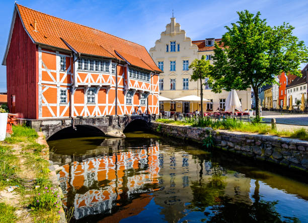 casco antiguo de Wismar - foto de stock