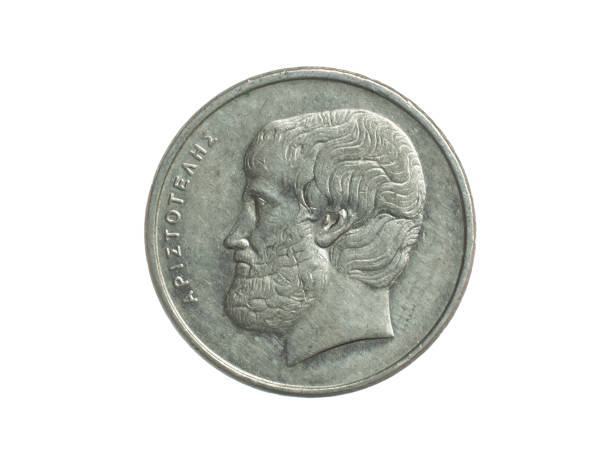 istock Greece five drachma coin on a white isolated background 1370946895