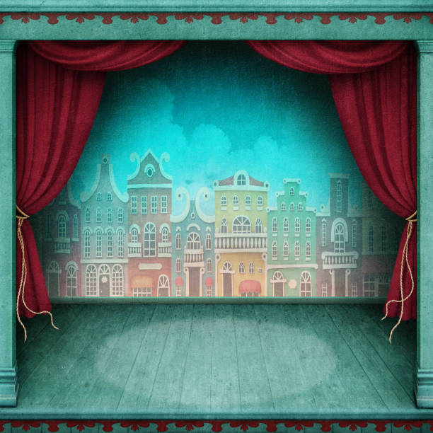 ilustrações, clipart, desenhos animados e ícones de palco de teatro - edifício de teatro