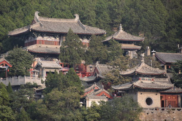 Xiangshan Temple at Longmen Grottoes, Luoyang. stock photo