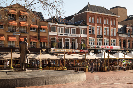 Eindhoven, The Netherlands, February 15, 2022; Restaurants and terraces on the market square in the center of town.