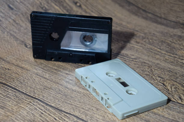 istock Audio cassette. Retro music medium, compact cassette tape recorder. 1370960080