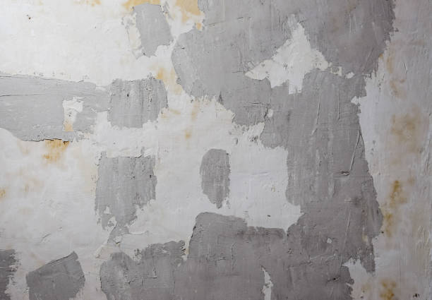 texture di sfondo, parete durante la ristrutturazione, pittura di stucco e imbiancatura. - trowel power concrete finishing foto e immagini stock