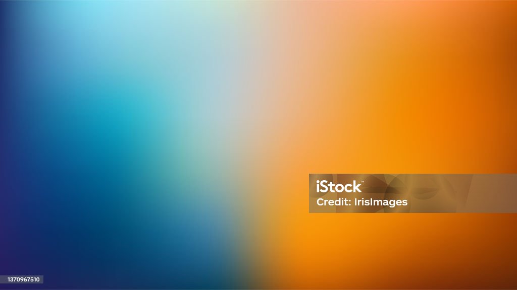 Blau und Orange Unscharfer Bewegungsverlauf Abstrakter Hintergrundvektor - Lizenzfrei Farbverlauf Vektorgrafik
