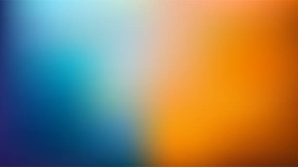 ilustrações de stock, clip art, desenhos animados e ícones de blue and orange defocused blurred motion gradient abstract background vector - azul