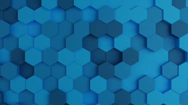 istock 3D Render of Futuristic Hexagon Shapes Simple 1370968994