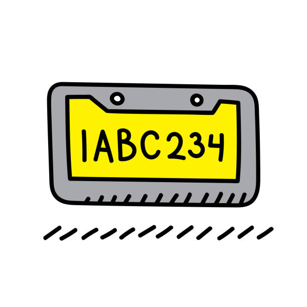 illustrations, cliparts, dessins animés et icônes de plaque d’immatriculation doodle 6 - license plate customized plate authority