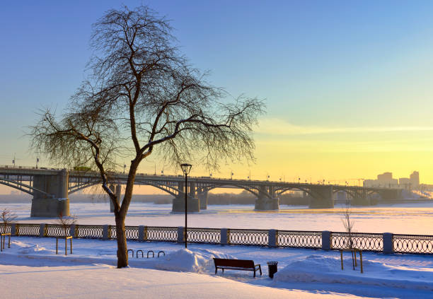 istock Winter embankment in the evening 1370993526