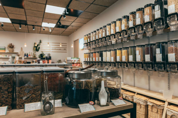 istock Browse merchandise on display in eco-shops 1370998399
