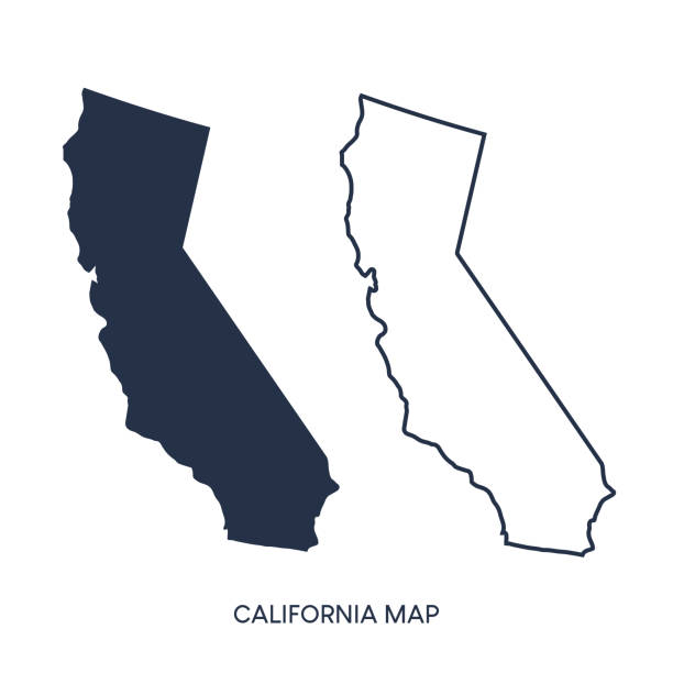 ilustrações, clipart, desenhos animados e ícones de mapa da califórnia - califórnia