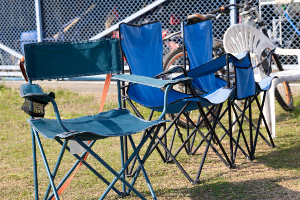istock Camping chairs on a bright holiday  , can be used as a background 1371000134