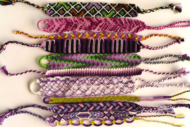 istock DIY woven friendship bracelets with different braiding. Summer accessory 1371000413