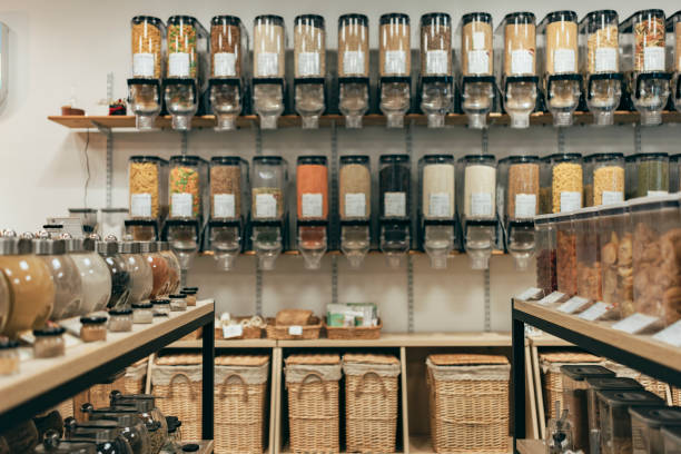 istock Browse merchandise on display in eco-shops 1371000941