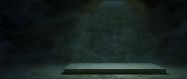 istock Studio Scene Platform Podium Pedestal Showcase Subtle Dim Grey Colors Abstract Background 3D Illustration 1371008049