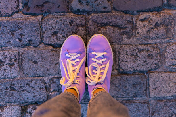 Fashion purple shoes stock photo