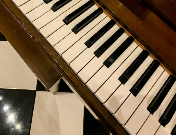 istock a piano on the floor with a black and white pattern 1371012609