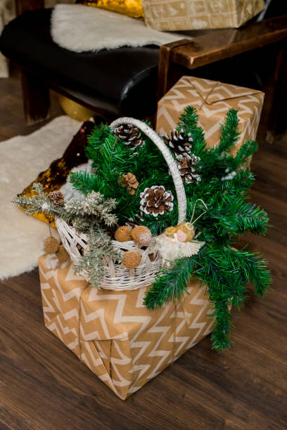 istock Christmas and New Year's bag with decorations (1). 1371015441