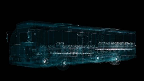 istock Electric Smart Bus Hologram. Transport, Eco and Technology Concept 1371017910