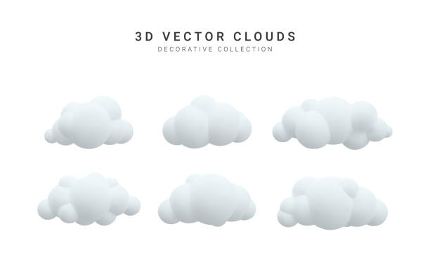 3d realistic clouds collection. Vector illustration 3d realistic clouds collection. Vector illustration. cloud-computing stock illustrations