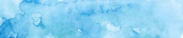 istock Light green blue watercolor. Abstract drawing. Turquoise art background with space 1371024291