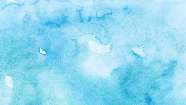 acquerello blu verde chiaro. disegno astratto. sfondo artistico turchese con spazio - hit and run foto e immagini stock